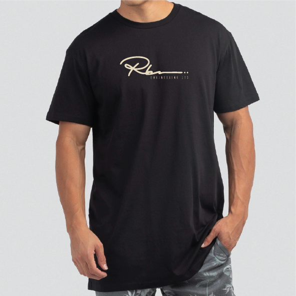 RBM SIGNATURE Mens Black Classic Tee short sleeve