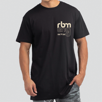 RBM ENG Mens Black Classic Tee  Short Sleeve