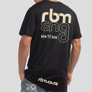 RBM ENG Mens Black Classic Tee  Short Sleeve