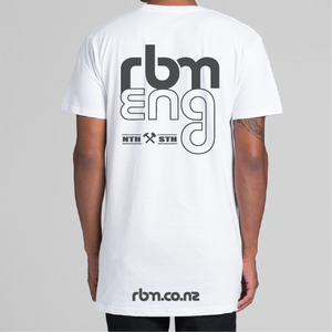 RBM ENG Mens White Classic Tee  Short Sleeve