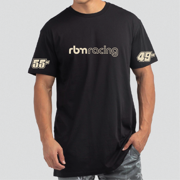 RBM RACING LONG LOGO Mens Black Classic Tee